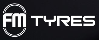 Black and white logo image from company FM Tyres.
